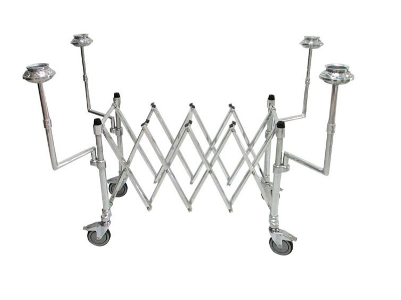 Coche Plegable Plata Llanta Freno y Brazos para Velación