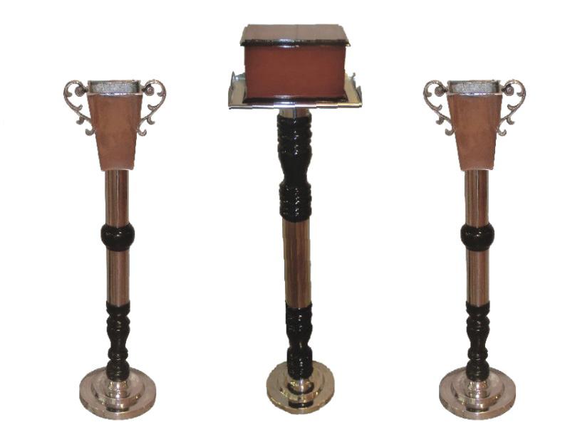 Florero Acero y Madera